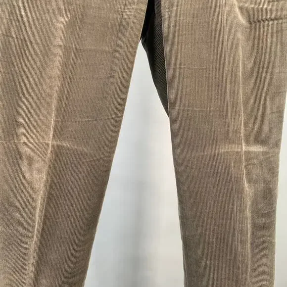PRINGLE Size 32 Taupe Corduroy Cotton Pleated Casual Pants